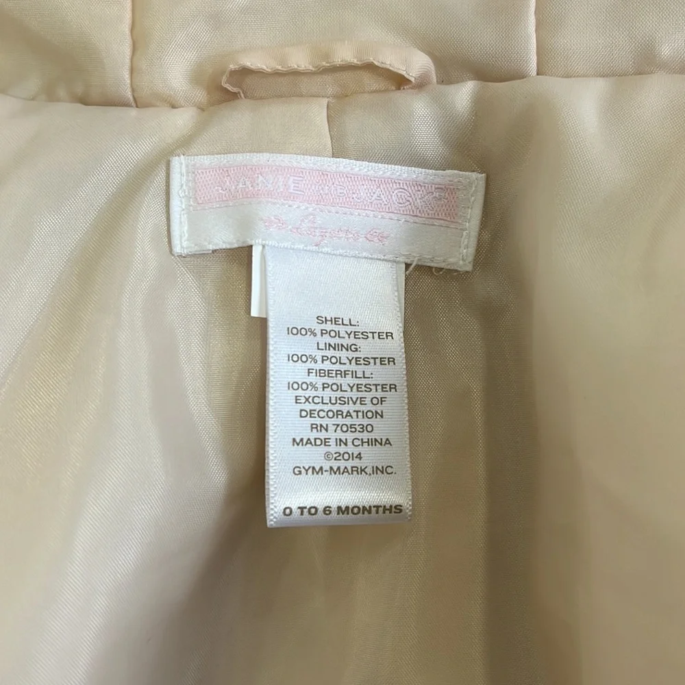 Janie and jack ivory faux fur rosette coat